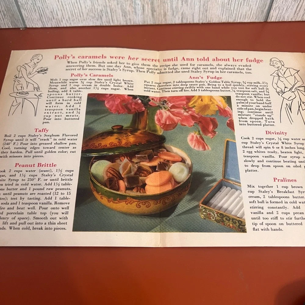 Vtg Candy Secrets Recipe Booklet Staley's Syrups Starches Mid-Century Kitchen
